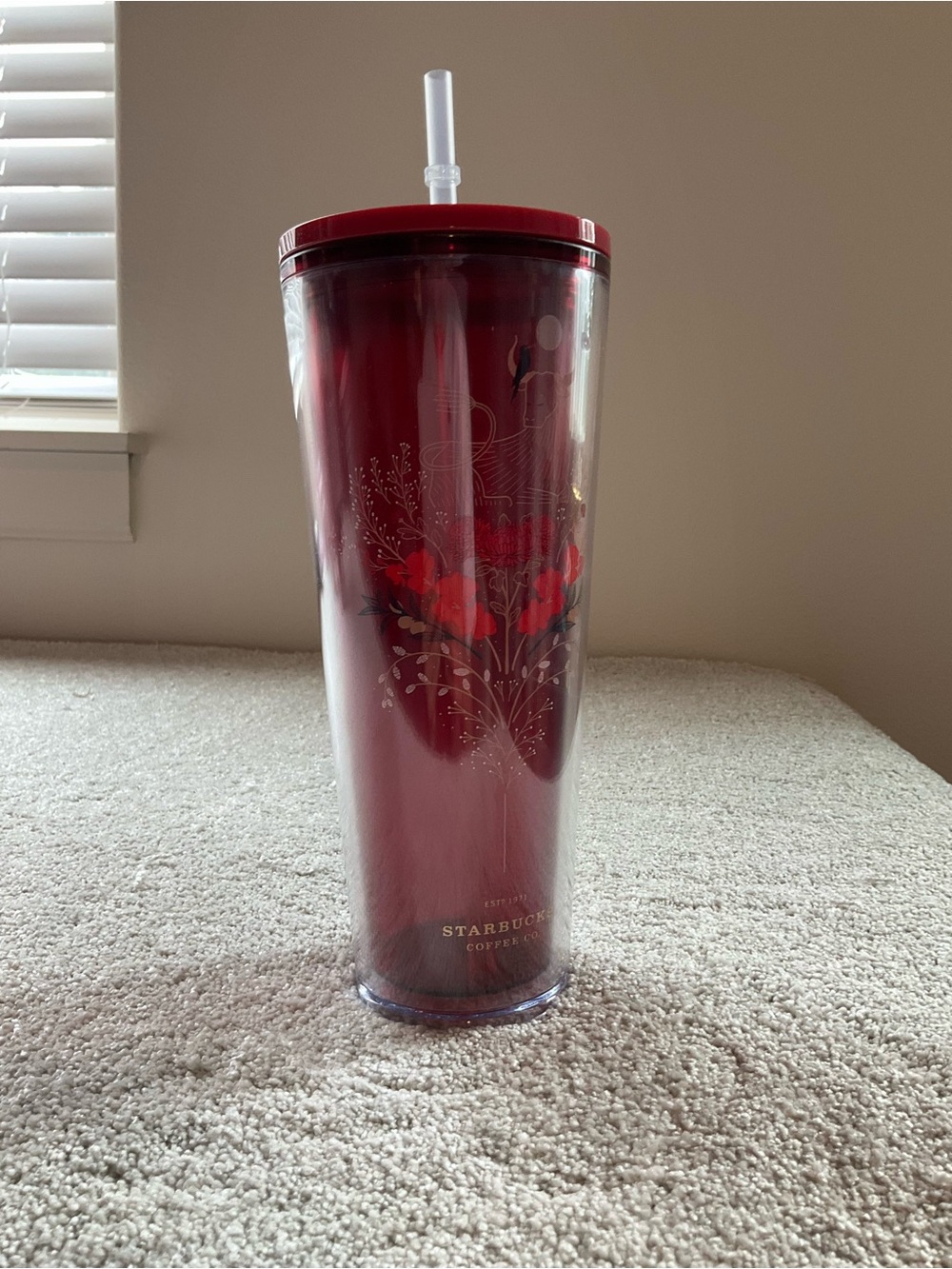 Starbucks Thailand Tumbler Venti 24oz. Cold Cup Ox Burgundy Red 2021 new